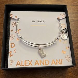 Alex and Ani E Silver Initial Bracelet NWT